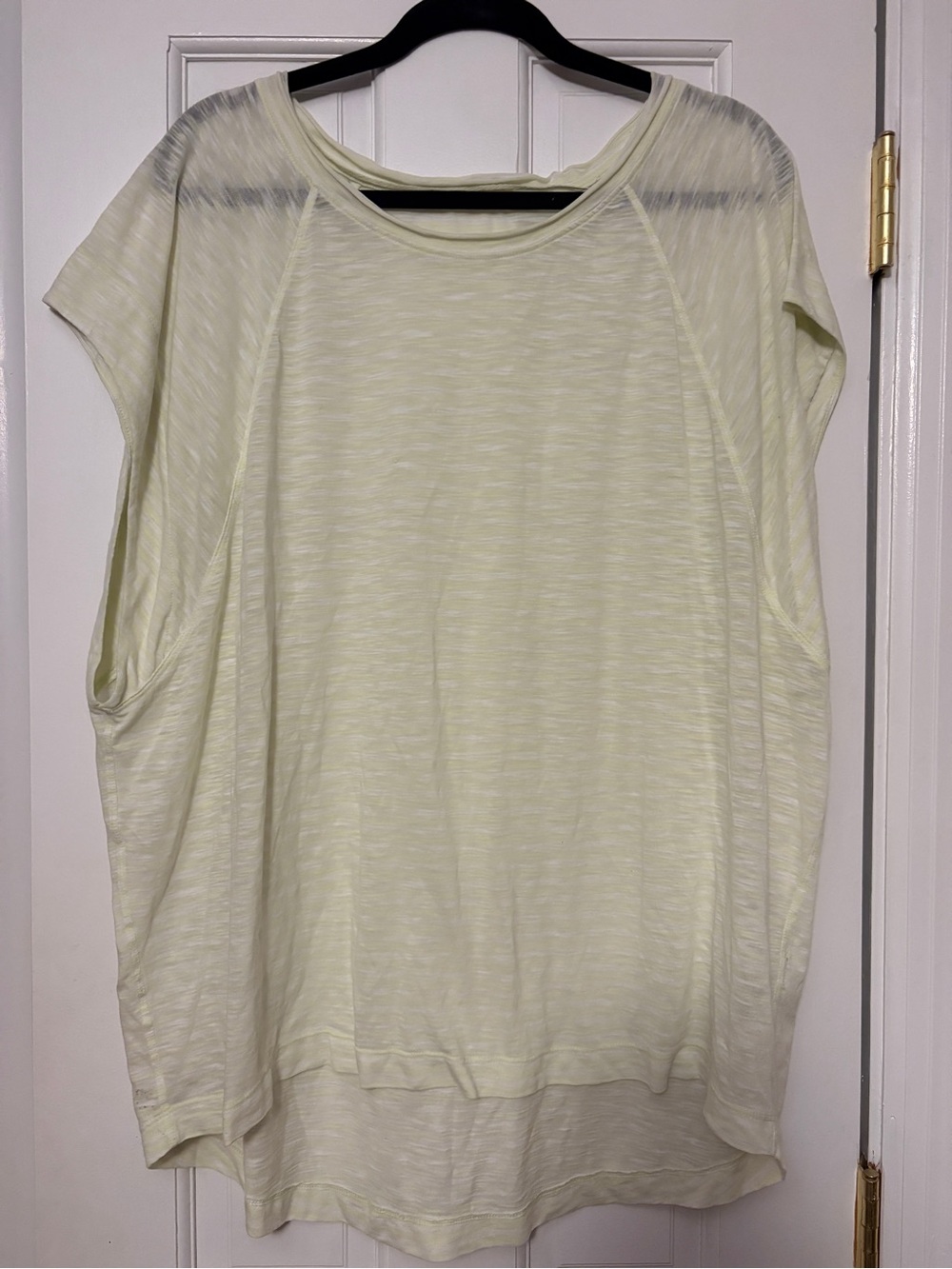 We The Free Free People XL Oversized Slub Tee Yellow High Low Dolman Top